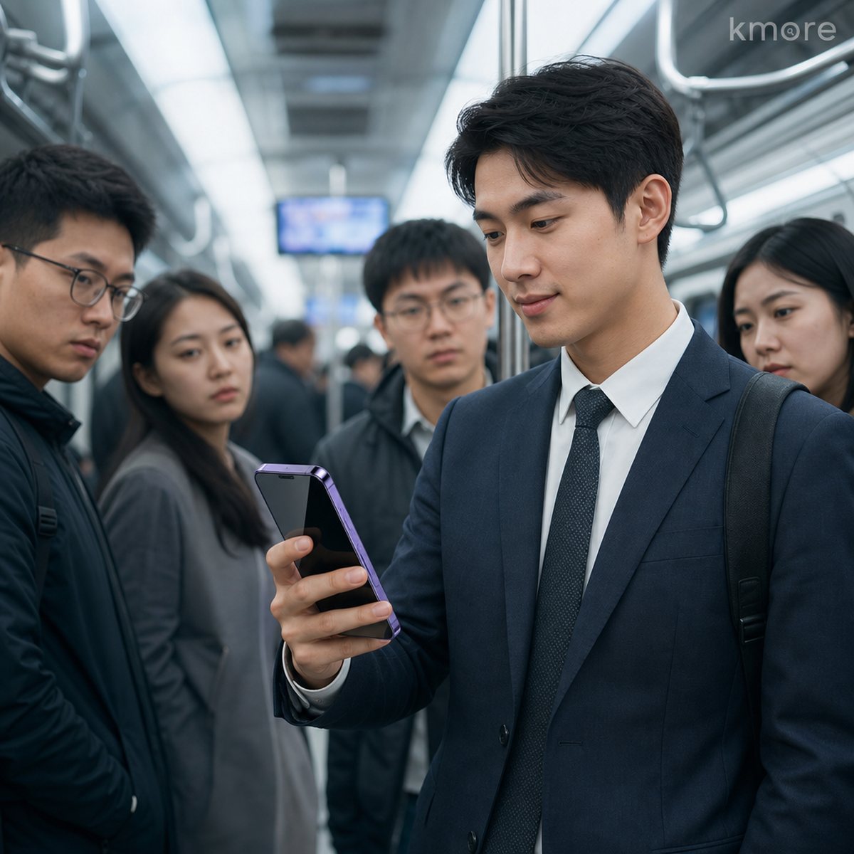 Privacy film in daily use kmore privacy film in use on subway - anti peeping