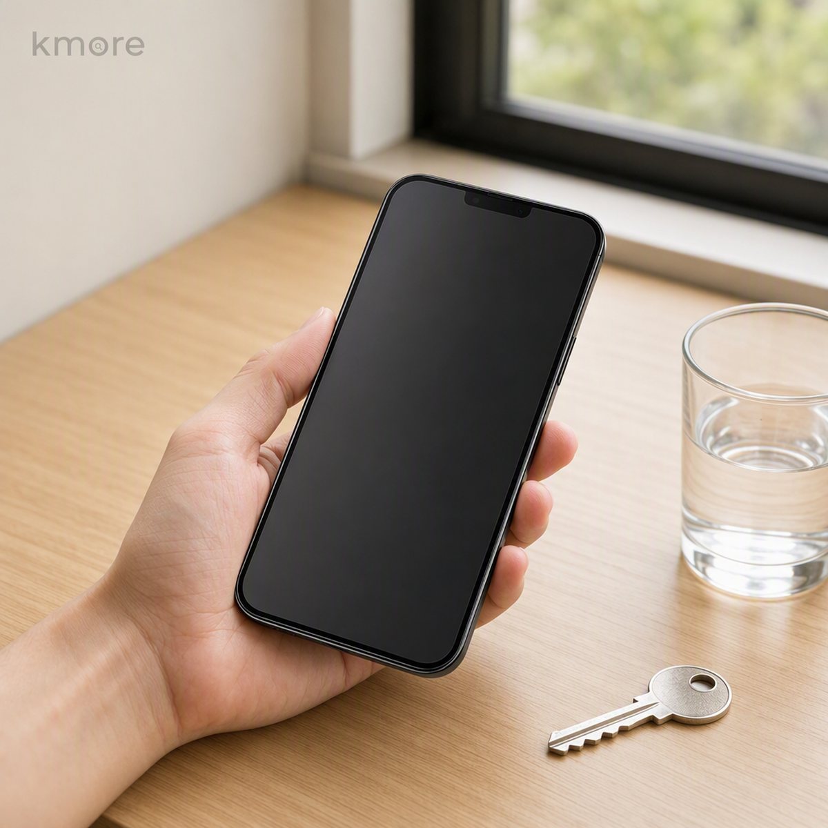 kmore HD tempered glass film scratch resistance with keys