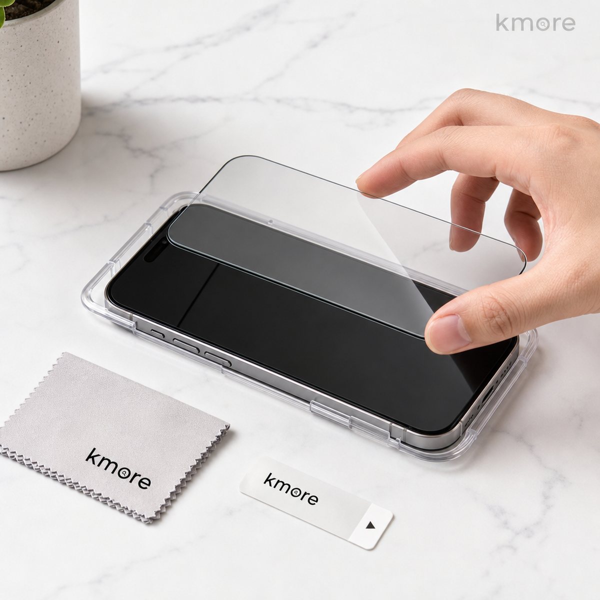 kmore HD tempered glass film installation demo