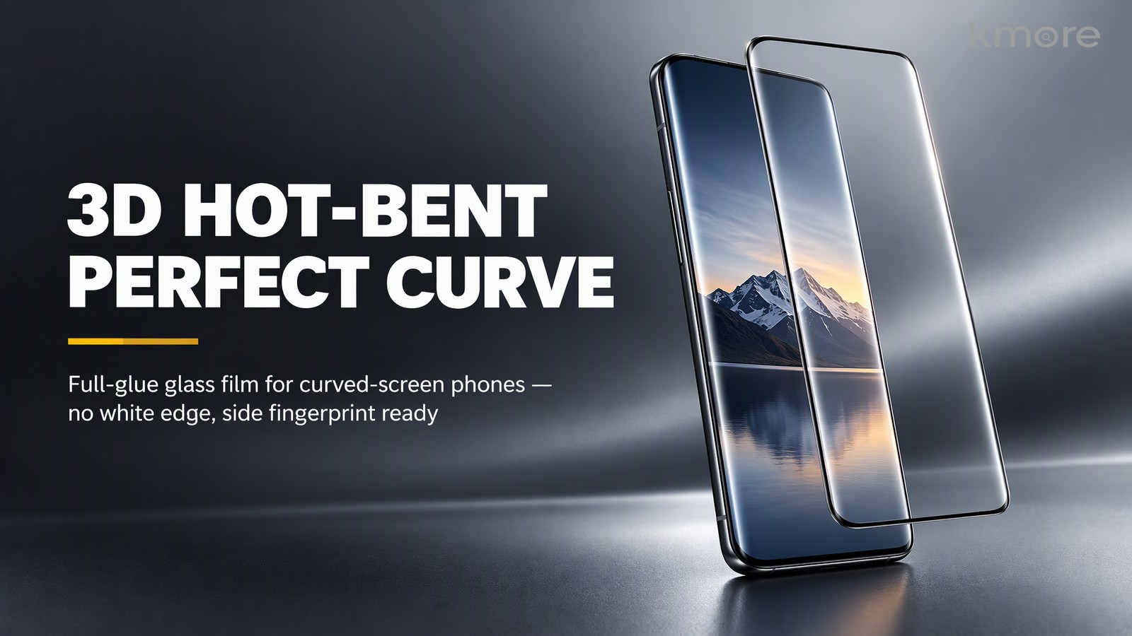 3D 热弯曲面全胶钢化膜 · 华为 Mate 70 Pro curved edge hero banner for Huawei Mate 70 Pro 3D curved full glue tempered glass film