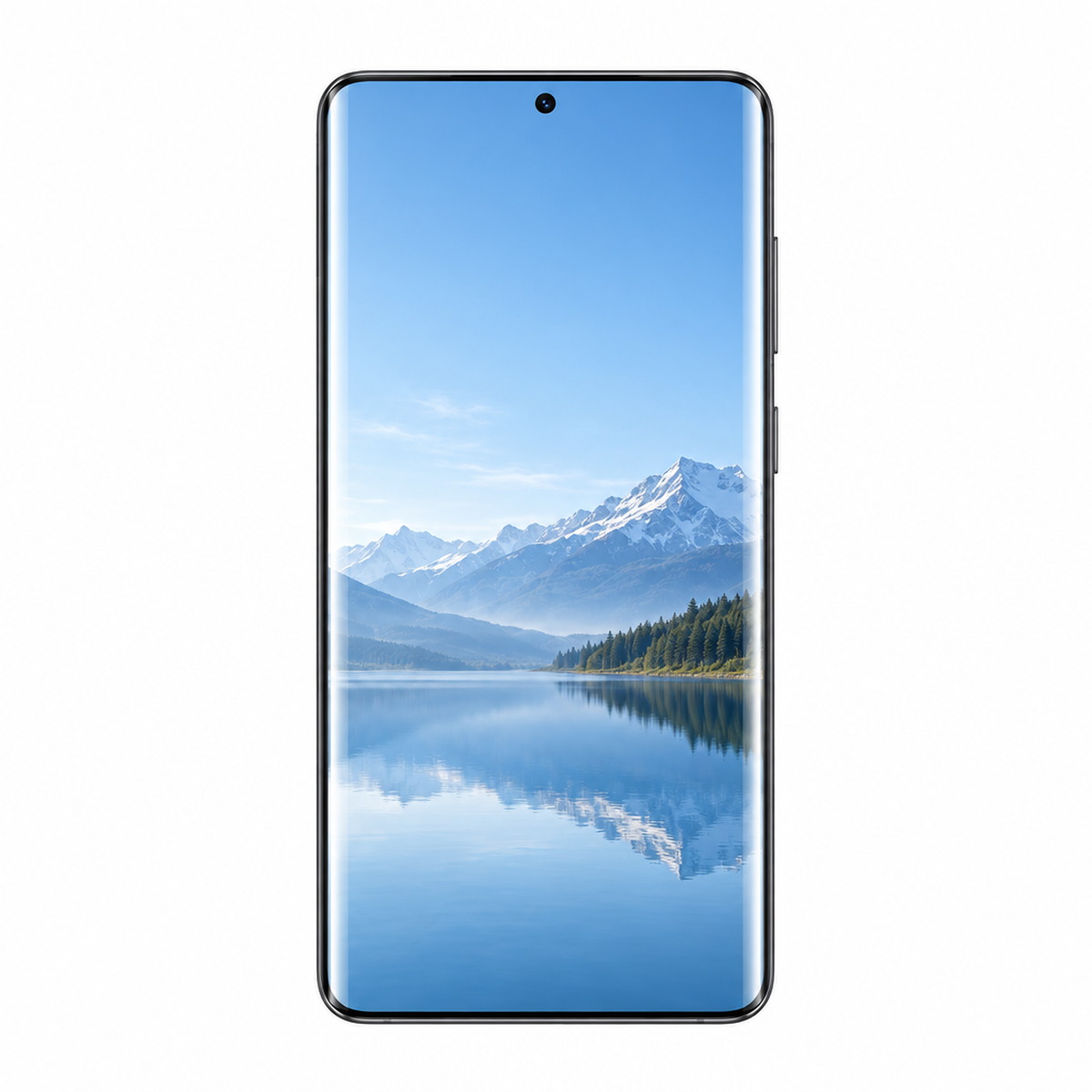 Huawei Mate 70 Pro with the curved full glue film applied on white