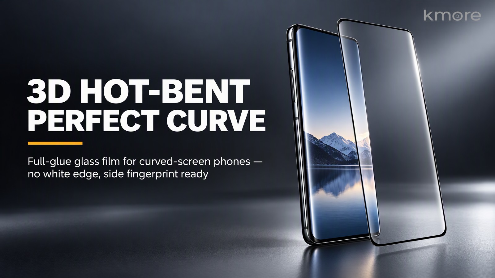 3D 热弯曲面全胶钢化玻璃膜 · 华为 Mate X6 外屏专用 curved edge hero banner for Huawei Mate X6 outer screen curved full glue tempered glass film