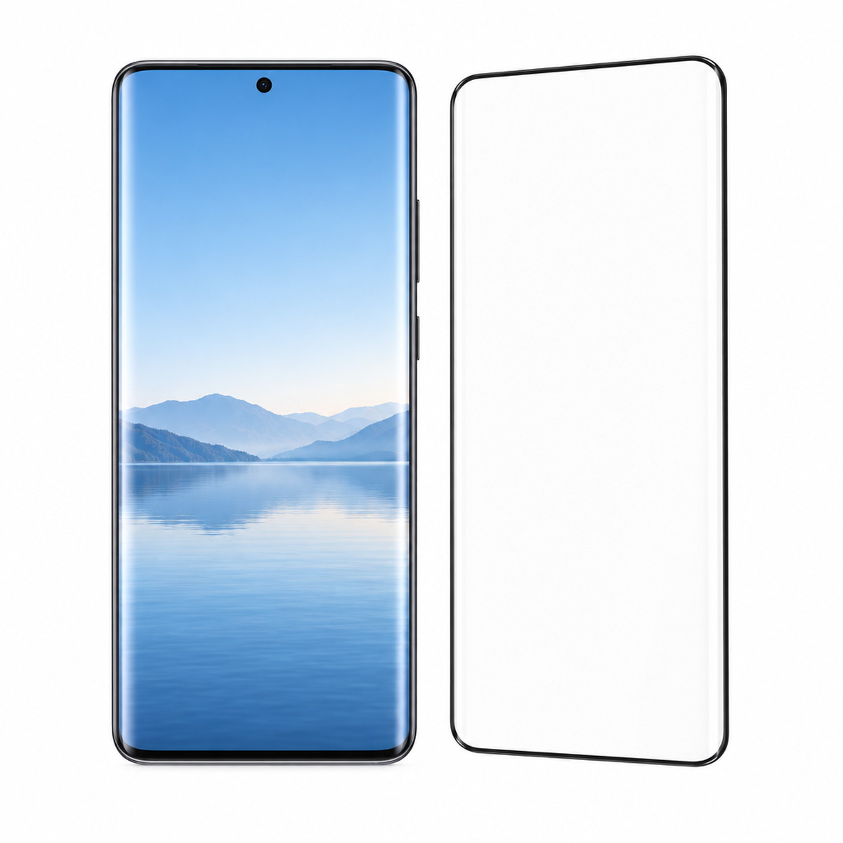 Huawei Mate X6 phone and its outer screen glass film on white