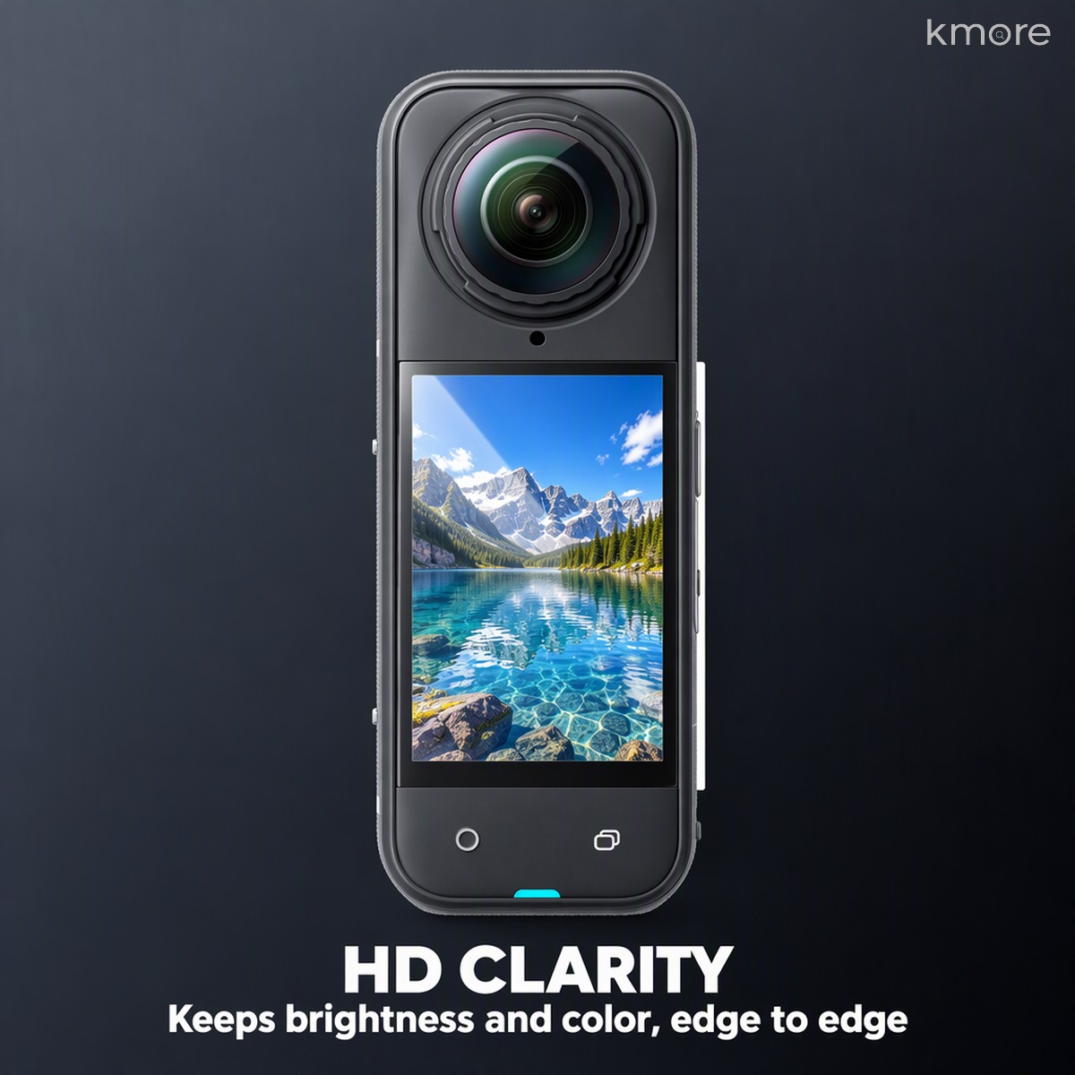 HD clarity - like bare glass on the Insta360 X5 HD high clarity transparent screen film for Insta360 X5 camera screen