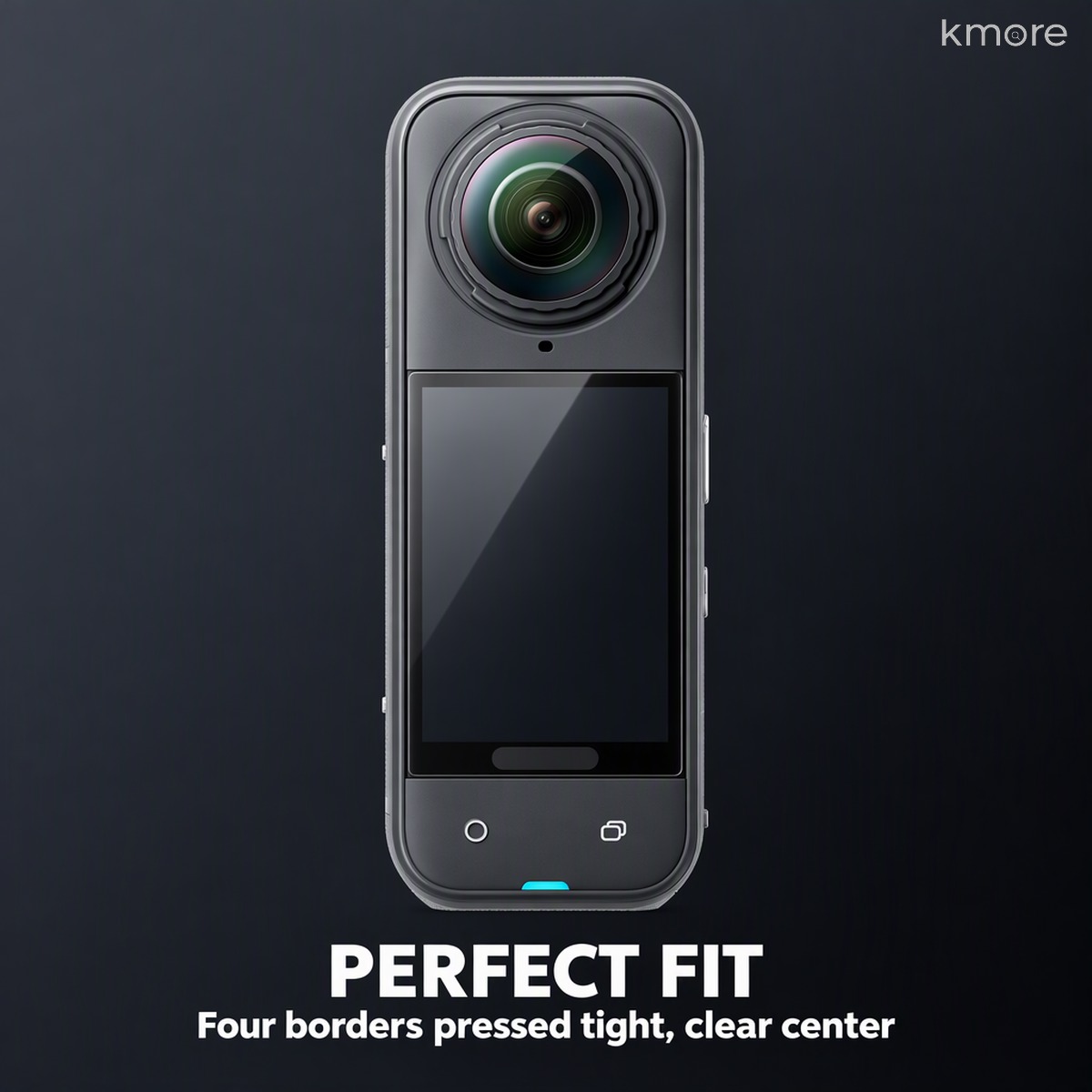 Perfect fit - four borders pressed tight, clear center perfect fit four borders pressed tight on Insta360 X5 camera screen