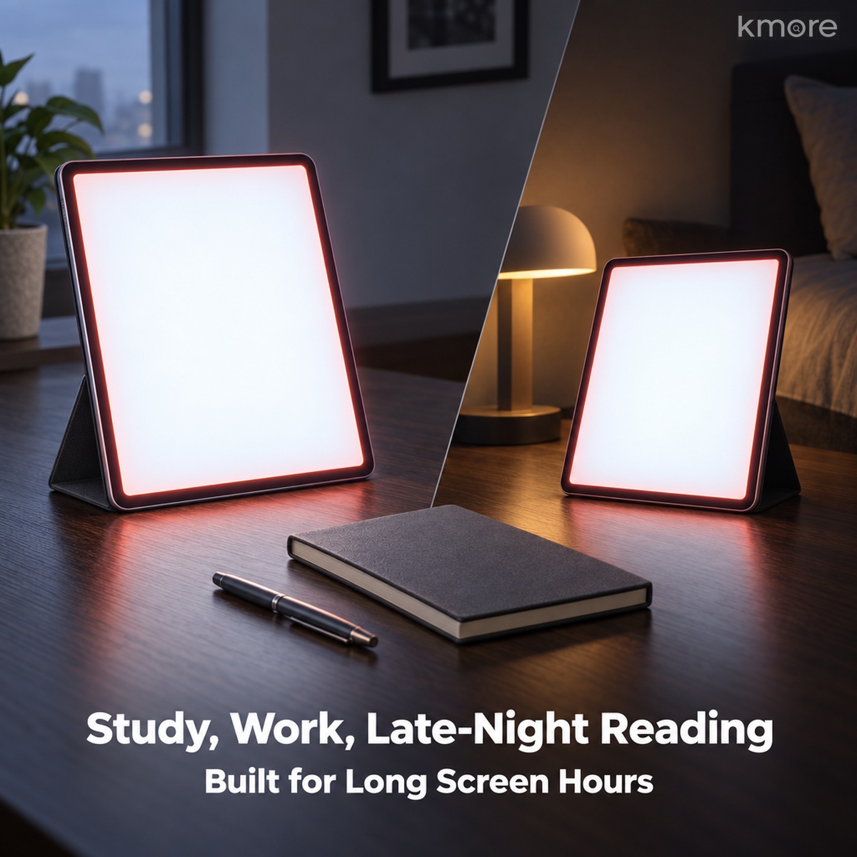 网课办公与睡前夜读场景 daily use scene of ipad with red light eye care film at home office