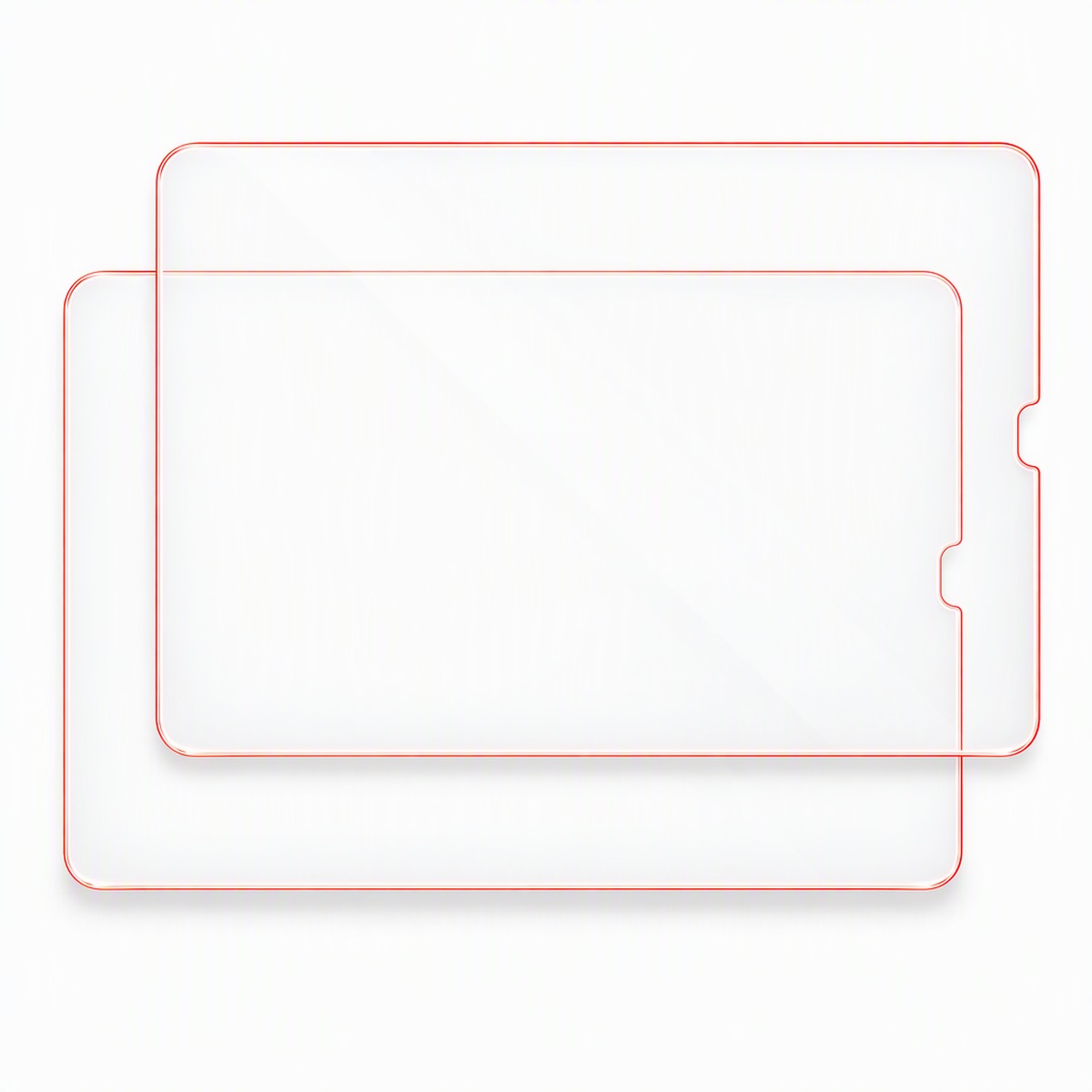two iPad red light films offset on white