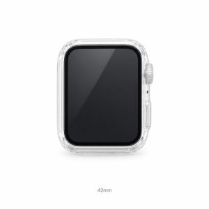 kmore 2-in-1 Apple Watch case, 42mm — clear version, front view on white