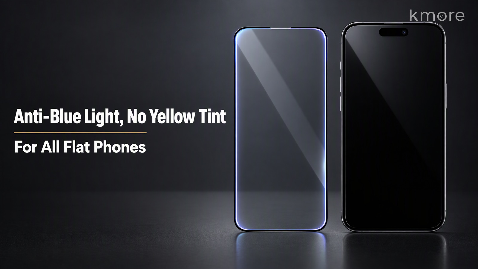 Anti-blue light tempered glass film for all flat phones kmore anti blue light silk print tempered glass film hero banner for flat phones