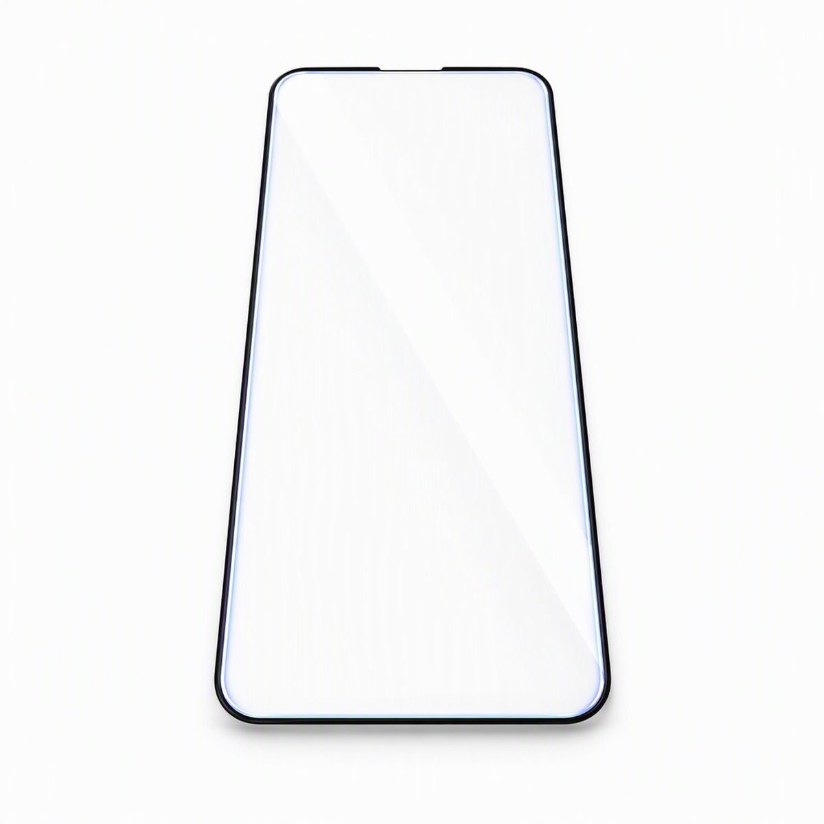 kmore anti blue light silk print tempered glass film lying flat with perspective on white background