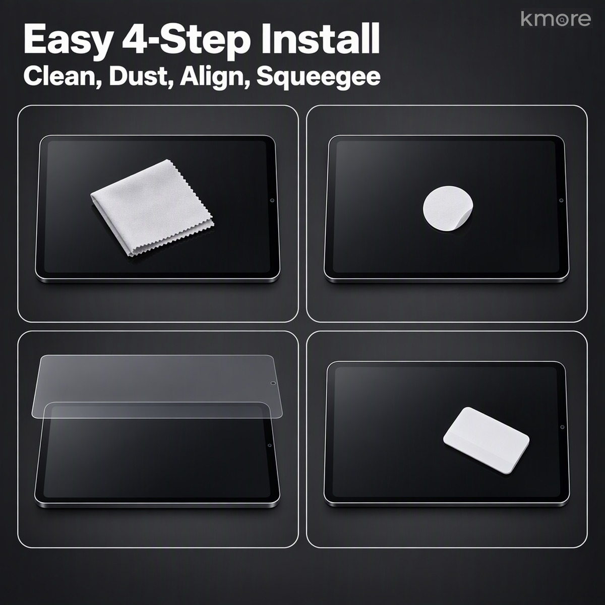 免工具四步秒贴 tool free four step installation of ipad privacy film