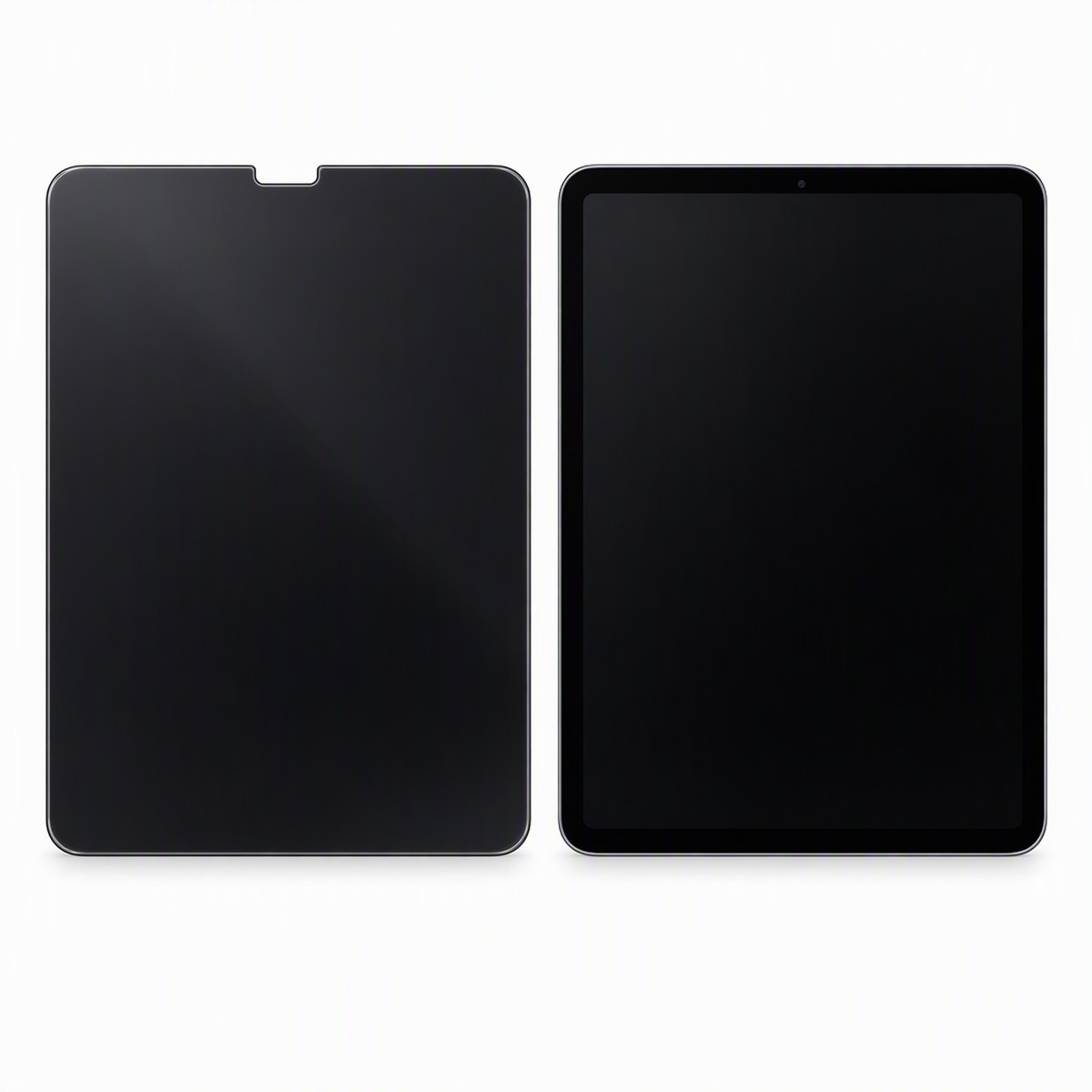ipad tablet and 360 degree privacy film separated on white